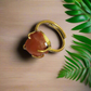 Raw Carnelian Crystal Metal Ring, Golden Plated, Adjustable, Healing energy for Confidence, Encouraging positivity, & good fortune, Unisex gift