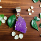 Raw Amethyst Crystal Pendant – Natural Stone Healing Necklace with Silver-Plated Setting for Women & Men – Spiritual Energy Jewelry Gift