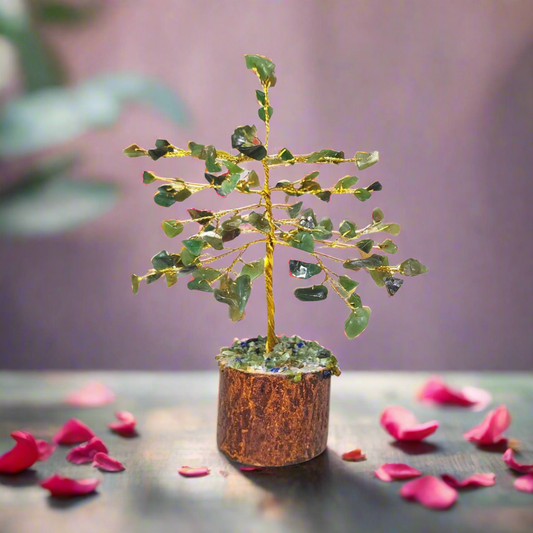 Green Aventurine Healing Crystal Tree – 6" Tall – Energy Feng Shui Gemstone Bonsai Tree for Wealth, Prosperity, and Heart Chakra Healing