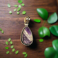 Raw Chevron Amethyst Teardrop Pendant – Natural Rough-Cut Purple & White Quartz Crystal Necklace Charm