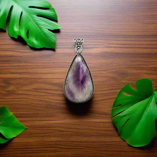 Natural Amethyst Cabochon Gemstone Pendant – Genuine Crystal Necklace – Mixed Shape (Random Pick) – Reiki Healing Jewelry