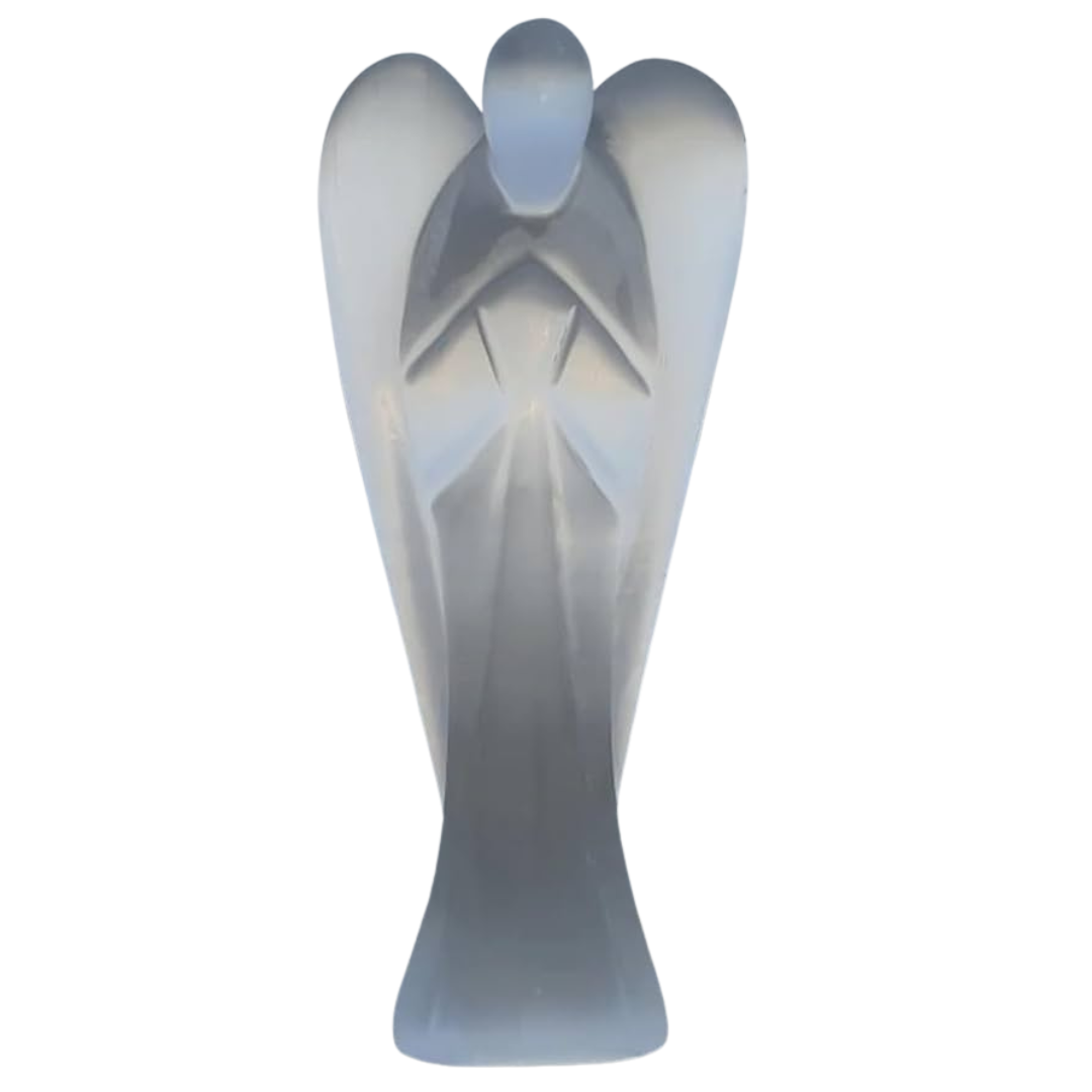 Selenite Angel – Hand-Carved Pure White Crystal Guardian for Cleansing, Protection & Positive Energy (7- inch)