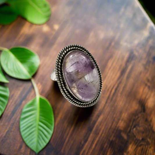 Natural Ametrine Gemstone Ring – Genuine Crystal Jewelry for Women & Men – Handmade Statement Ring – Reiki, Healing, Birthstone