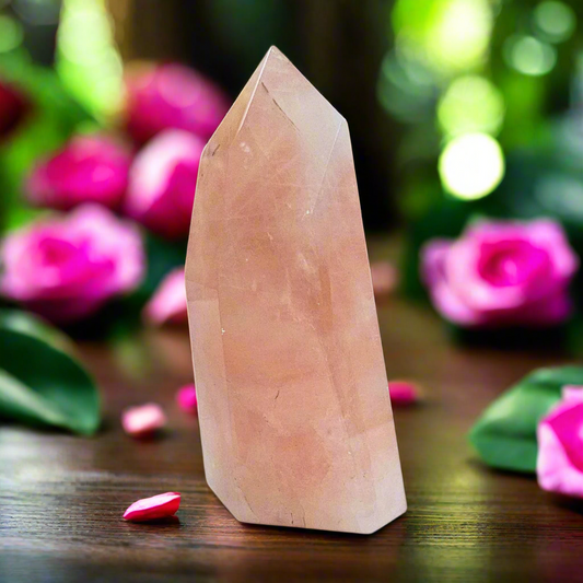 Soulwise Rose Quartz Obelisk Tower – Natural Pink Gemstone Wand for Chakra Balancing, Meditation & Home Decor