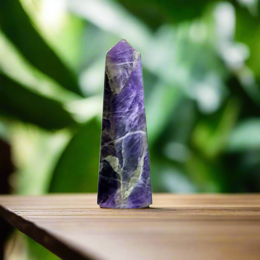Amethyst Tower – AAA Grade "Natural crystal obelisk for chakra alignment, energy healing & spiritual clarity. Hand-carved from premium-grade amethyst."