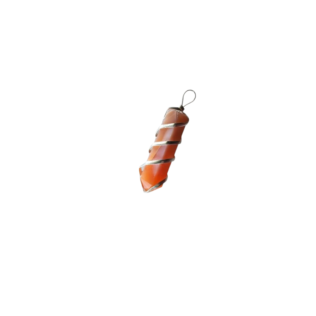 Carnelian Crystal Pendant Necklace – Natural Gemstone Jewelry for Energy, Motivation, Confidence & Manifestation