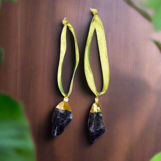 Raw Amethyst Crystal Tree Ornaments – Set of 2 | Handmade Healing Gemstone Décor for Home & Office