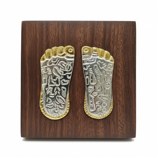 Soulwise Diwali Special Laxmi Charan Paduka | Silver & Gold-Plated Divine Footprints for Wealth & Prosperity | Auspicious Puja Decor for Home, Mandir & Gift.