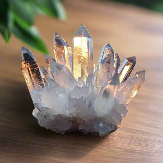 Clear Quartz Crystal Cluster, 300g, 8cm, for Serenity, Protection, Positive Energy and well being.