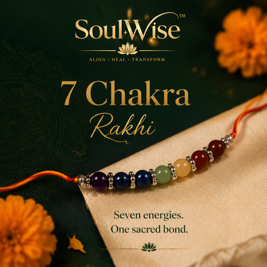 7 /Seven Chakra Crystal Rakhi – Natural Healing Crystal Rakhi for Chakra Balancing, Harmony, Protection & Positive Energy