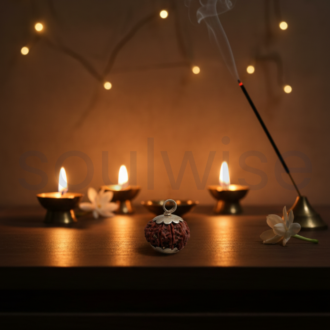 10 Mukhi Rudraksha Silver Pendant – Certified Nepali Origin Bead for Strength, Protection & Positive Energy