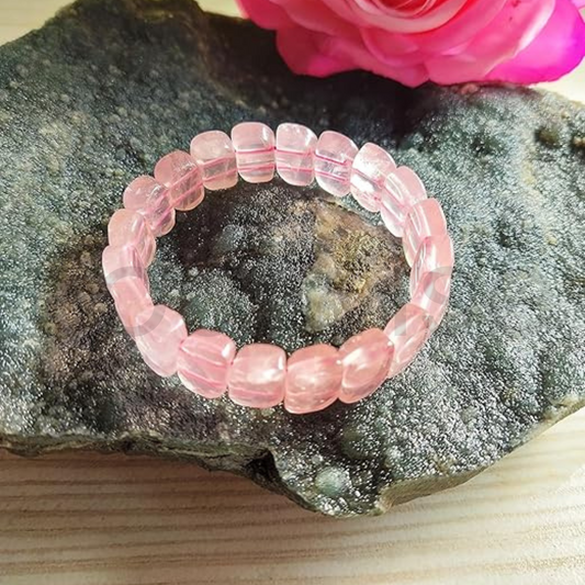 Rose Quartz Fashion Bracelet for Emotional balance, Love, luck and Joyful life