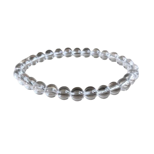 Clear Quartz (Sphatik) Bracelet 8mm – Natural Healing Crystal Beads for Clarity, Focus & Manifestation | Unisex Energy Stone
