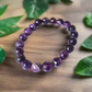Amethyst Bracelet Faceted Beads 10mm, healing crystal reduce stress, promote peace