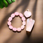 Rose Quartz Angel, Tumble Bracelet & Heart Pendant Valentine Gift Set