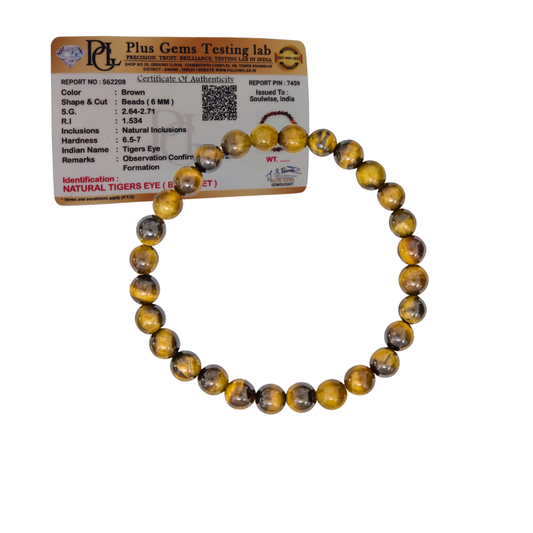 Tiger Eye Bracelet 6mm for Women & Men – Natural Tiger Eye