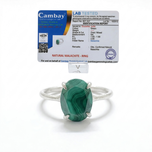 Natural Malachite Gemstone Ring – Healing,Transformation,Balance & Positivity.