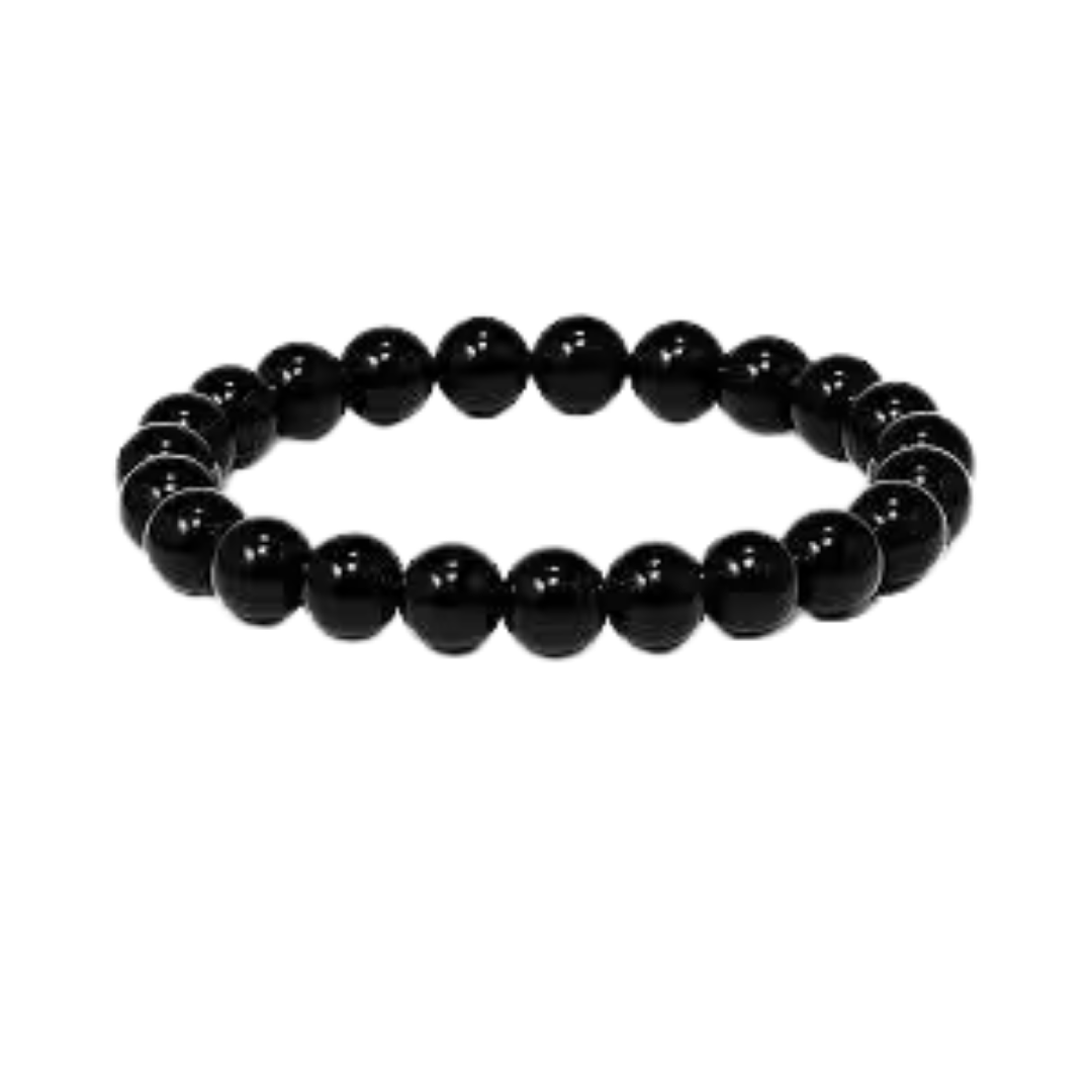 Black Tourmaline Bracelet 8mm – Natural Protection Crystal Beads for Evil Eye Shield, Grounding & Focus | Unisex