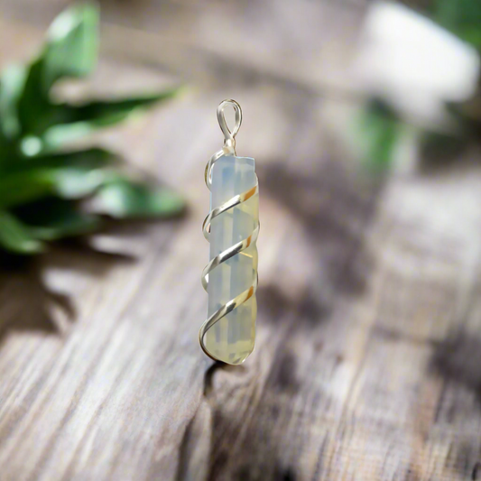 Opalite Spiral Pencil Pendant