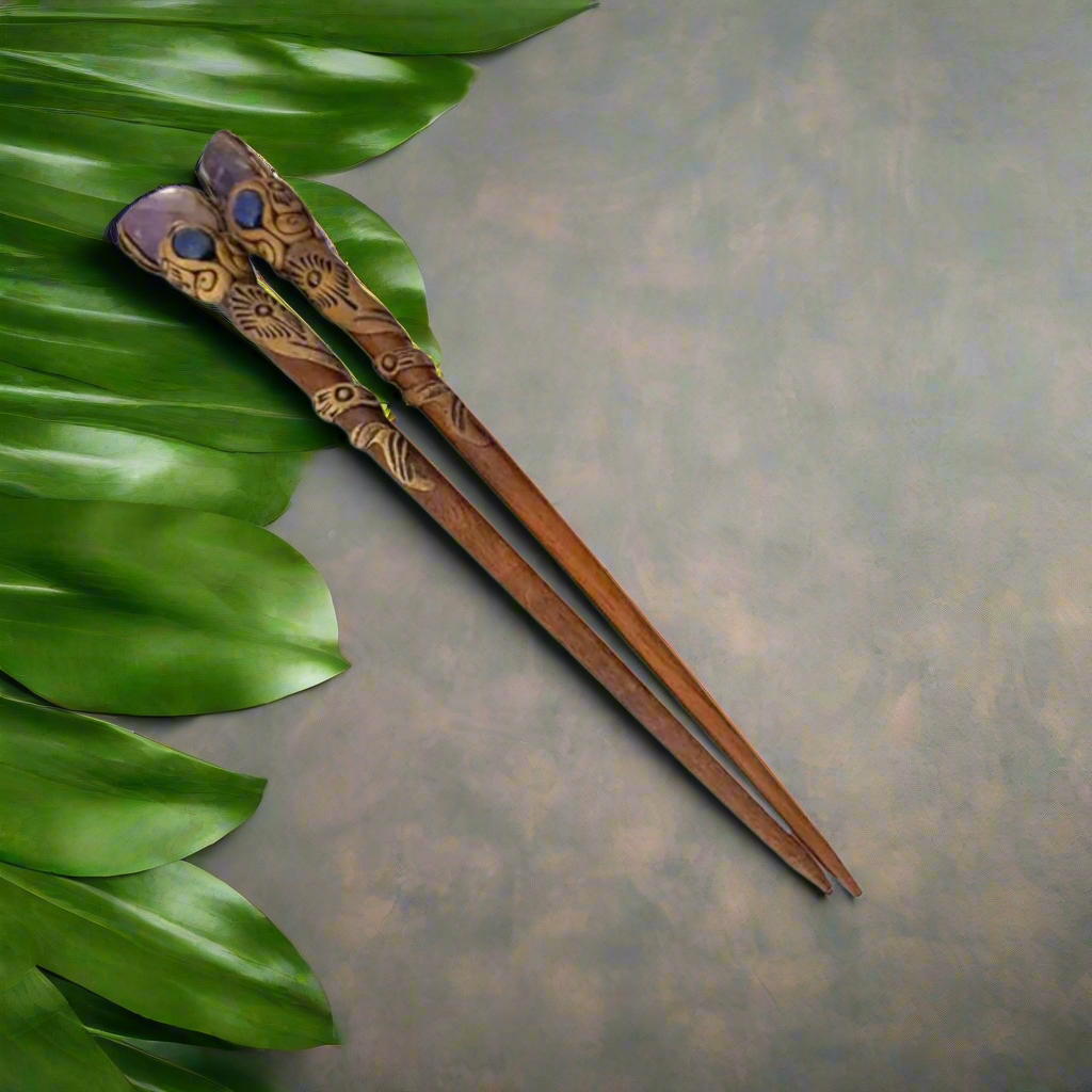 Amethyst & Lapis Lazuli Hair Stick – Crystal Healing Hair Pin for Spiritual Style