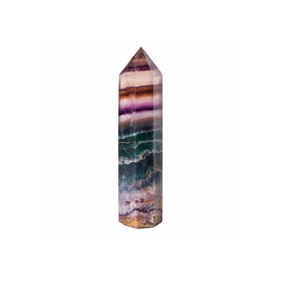 Natural Fluorite Crystal Pencil – Healing Gemstone Point for Mental Clarity, Focus, Concentration, Emotional Balance, Reiki, Meditation, Chakra Balancing & Positive Energy
