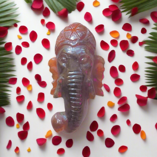 Enchanting Krystals Soulwise Gomedh Ganesha Head Idol – 37 Carats |