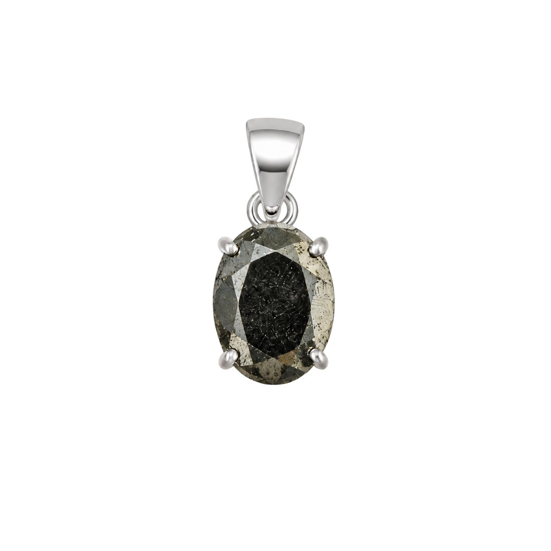 Natural Pyrite Gemstone Pendant – Oval-Cut Prosperity Crystal Jewellery