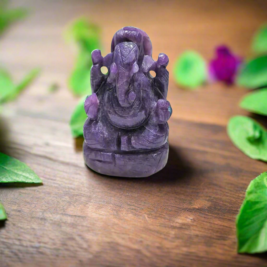 Soulwise Healing Amethyst Ganesha 2.5" for Peace, Success, Wealth and Happiness, Diwali Gift, Decor.
