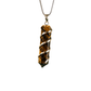 Tiger Eye Crystal Spiral Pendant – Natural Healing Stone Necklace for Courage, Confidence, Wealth & Good Luck