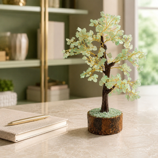 Green Aventurine Crystal Tree - Good Luck Showpiece - Home Decor Items 8-10 Inch