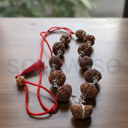 1 to 12 Mukhi Silver Nepali Rudraksha Mala – Complete Spiritual & Protective Necklace