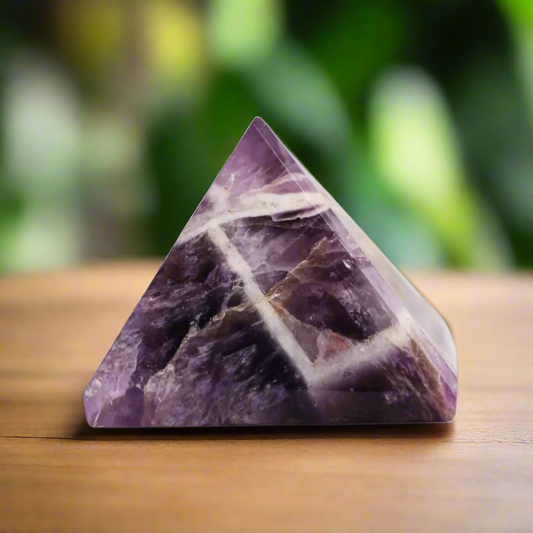 Amethyst Pyramid 3" – Natural Healing Crystal for Reiki, Chakra Balancing, Meditation
