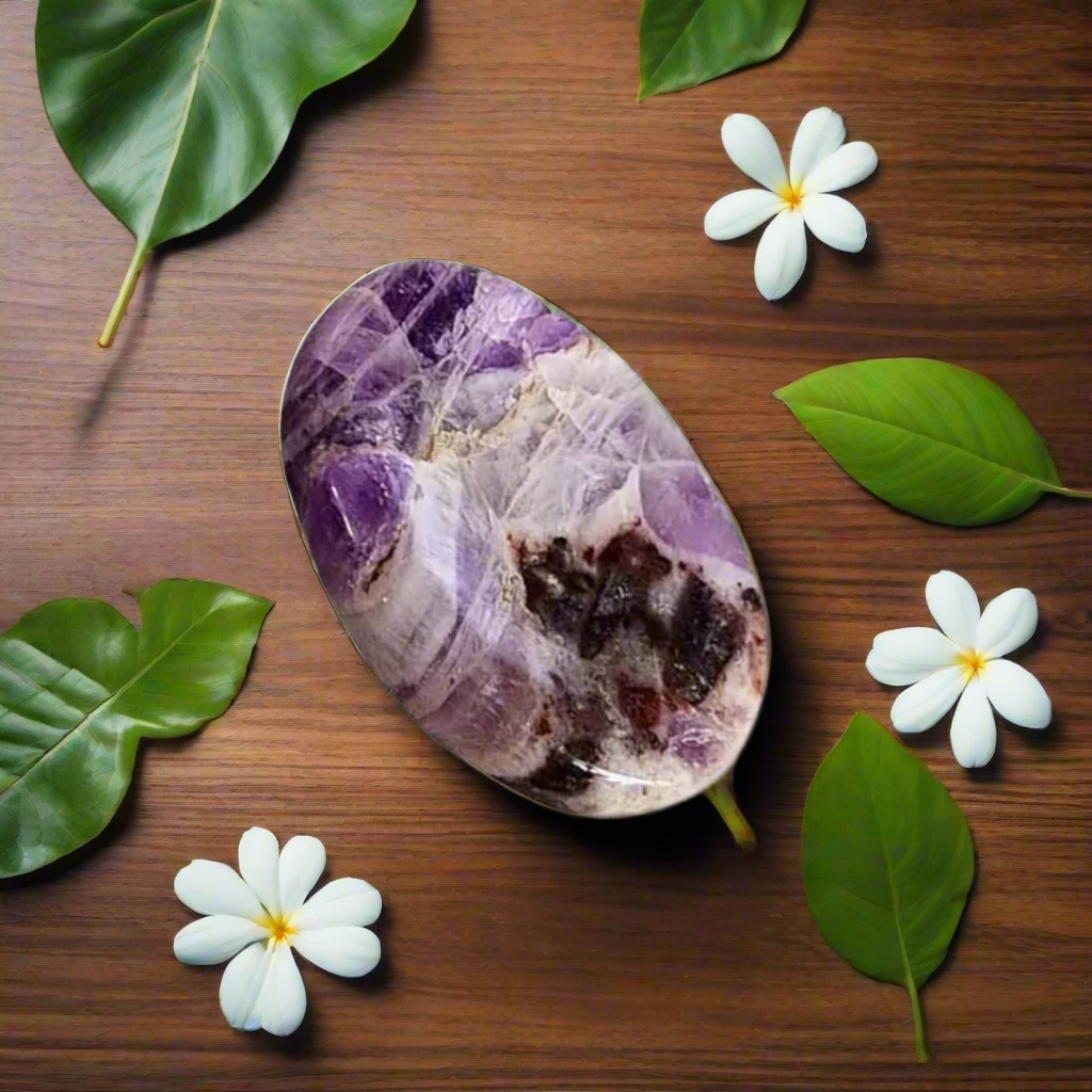 Soulwise Amethyst Thumb Stone – Polished Worry Stone for Anxiety Relief, Meditation, Reiki & Pocket Crystal Healing