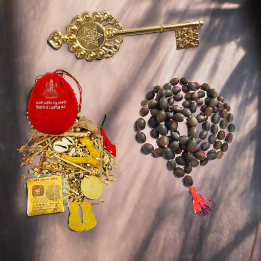 Diwali Gift Combo – Laxmi Potli + Kuber Kunji + Kamal Gatta Mala | Lakshmi Poojan Set for Wealth & Prosperity