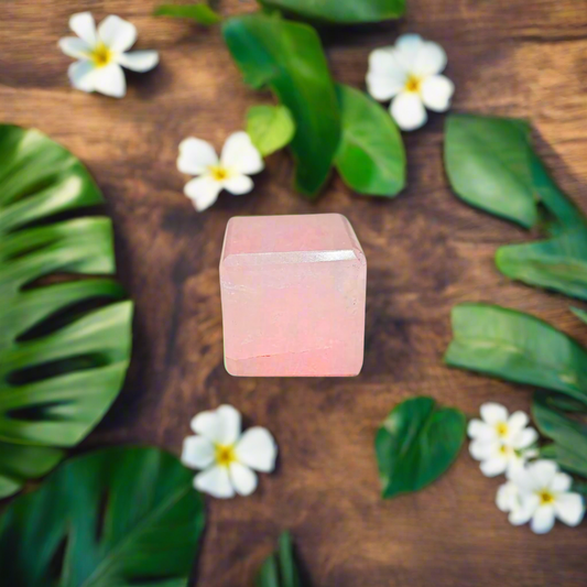 Rose Quartz Cube – 100% Natural Crystal Stone (1–1.5 Inch) for Love, Healing & Home Décor – Hand-Carved Gemstone Cube for Energy Work & Meditation