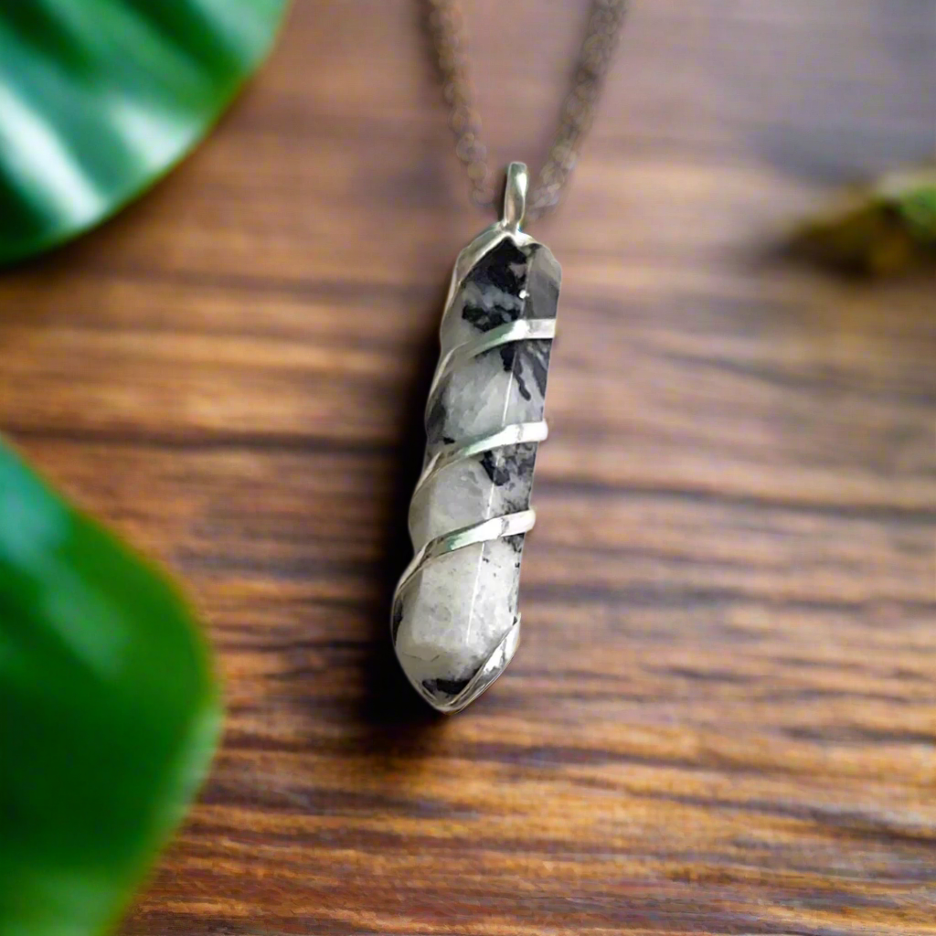 Moonstone Spiral Pencil Pendant