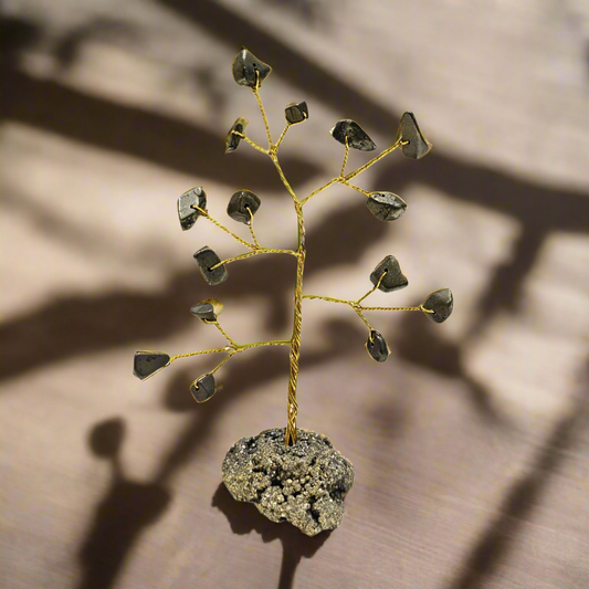 Soulwise Pyrite Crystal Mini Tree with Pyrite Cluster Base .