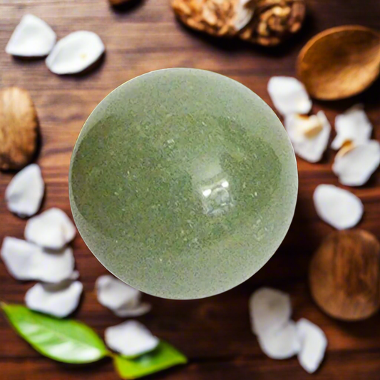 Soulwise Green Aventurine Healing Crystal Sphere Decor, Attract Good Luck, Opportunities, and Financial Success .