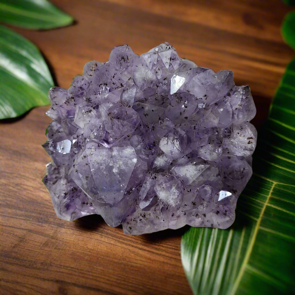 Soulwise Healing Amethyst cluster, Amethyst Geode, self-standing, Healing, protective crystal cluster decor, 1400g (Medium)