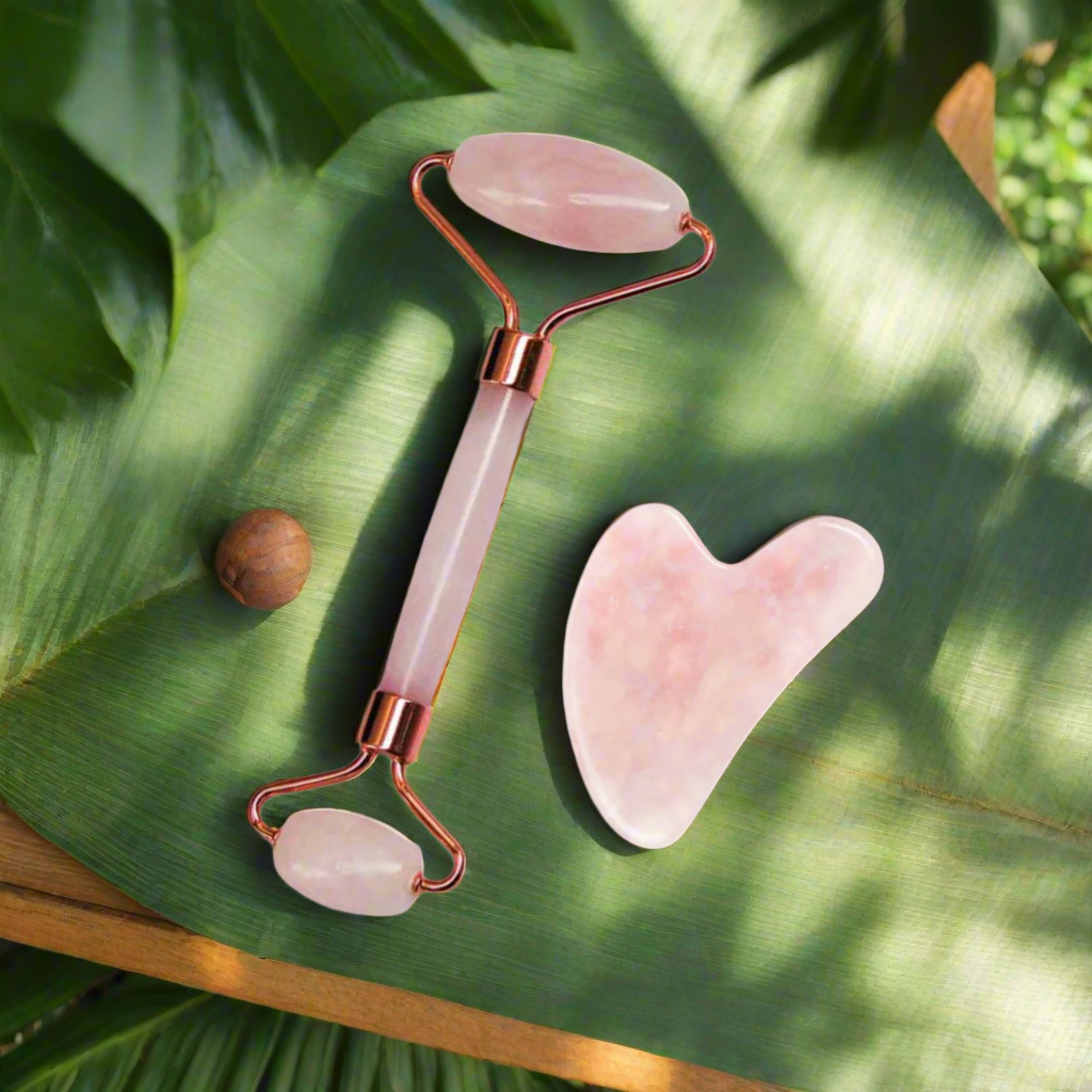 Rose Quartz Gua Sha and Face Roller