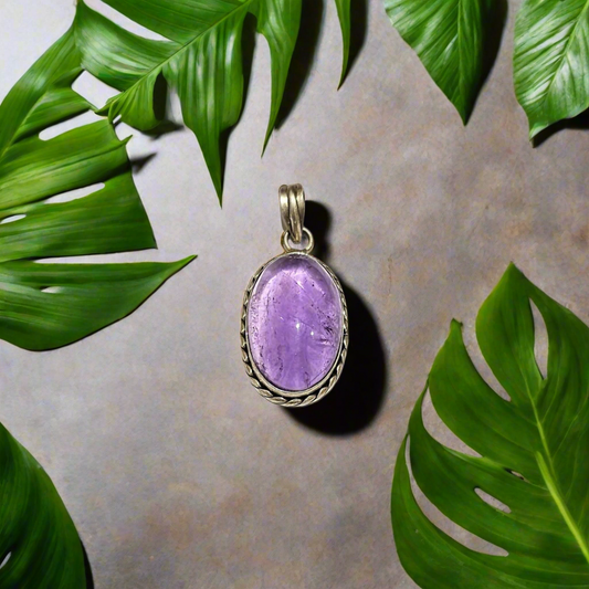 Natural Amethyst Crystal Pendant for Men & Women | Healing Stone Jewelry for Protection & Positive Energy