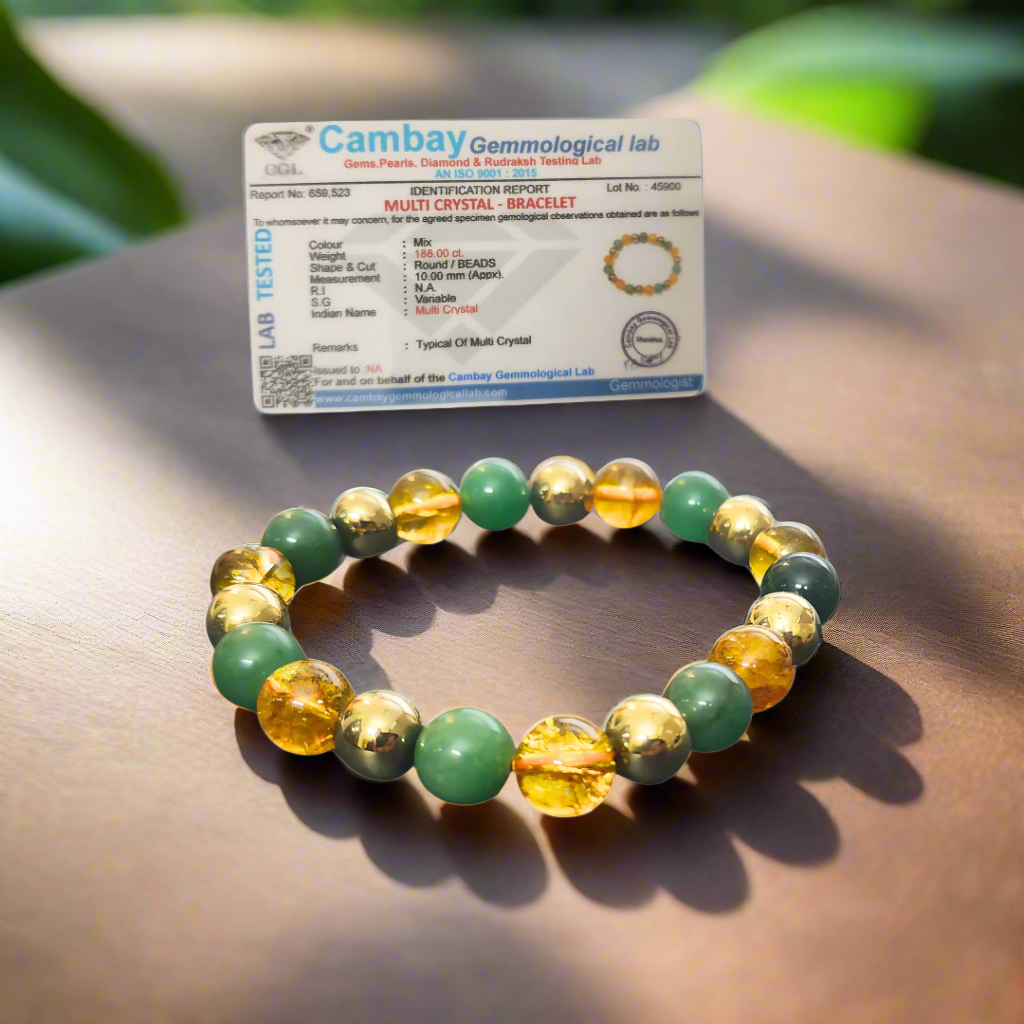 Money Magnet Bracelet - Pyrite, Green Aventurine & Citrine