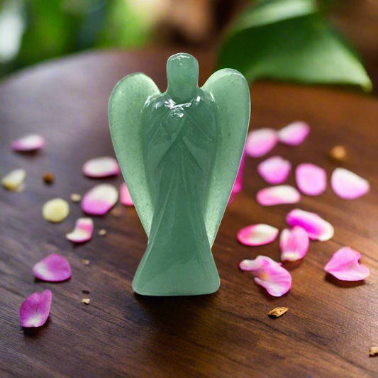 Soulwise Green Aventurine Angel – 1 Inch Hand-Carved Pocket Crystal for Luck, Healing & Protection | Heart Chakra Stone for Positivity & Good Fortune