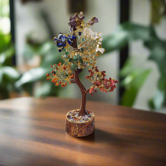 7 Chakra Crystal Tree 8" (300 beads)