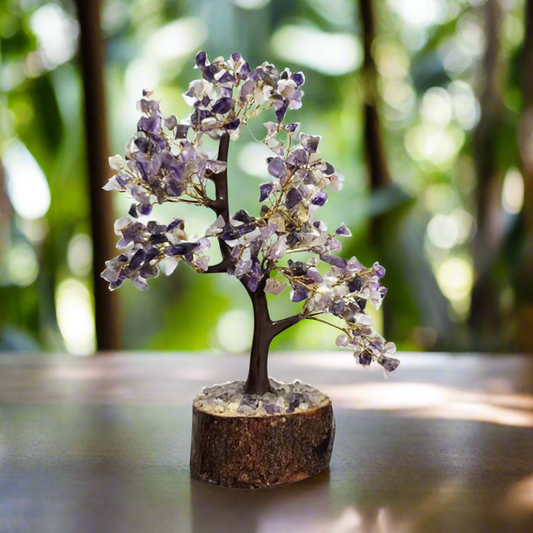 Soulwise Amethyst Crystal Tree for Positive Energy – 8-10 Inch Handcrafted Gemstone Bonsai Tree for Healing, Vastu, Home Decor, Meditation & Gifts