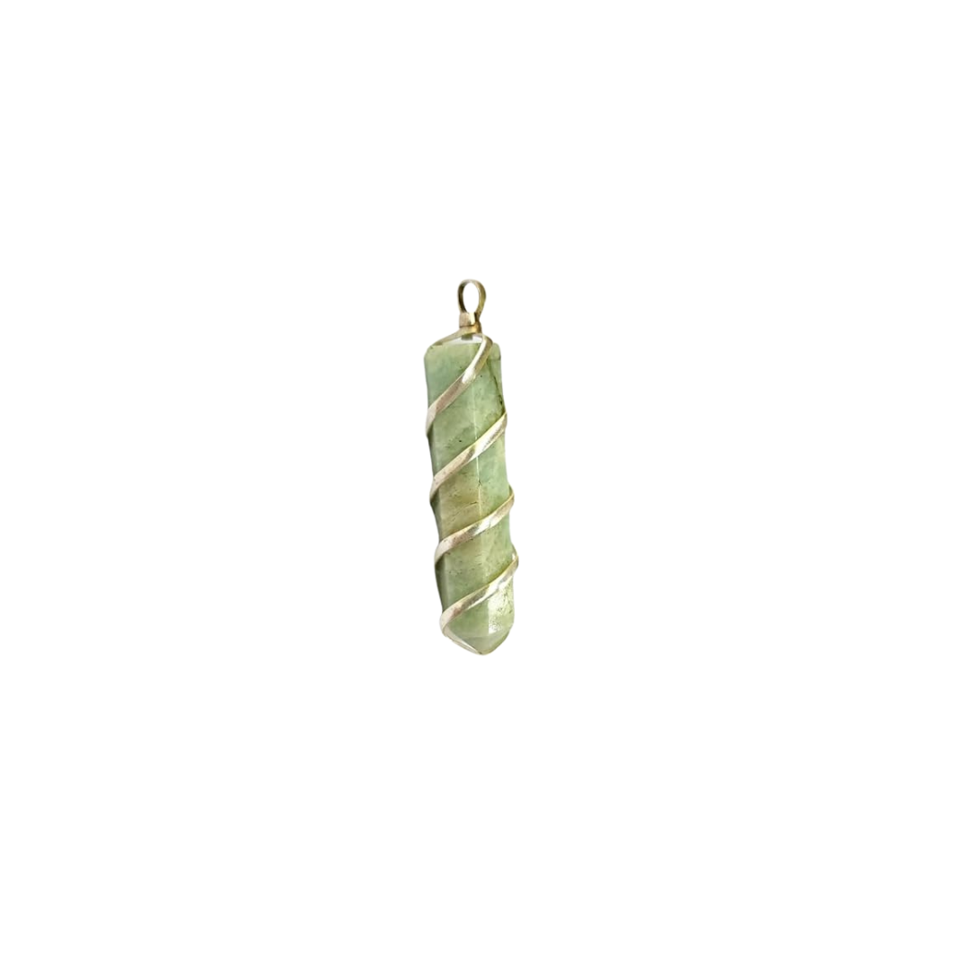 Amazonite Crystal Spiral Pendant – Natural Healing Stone Necklace for Emotional Healing, Harmony & Communication