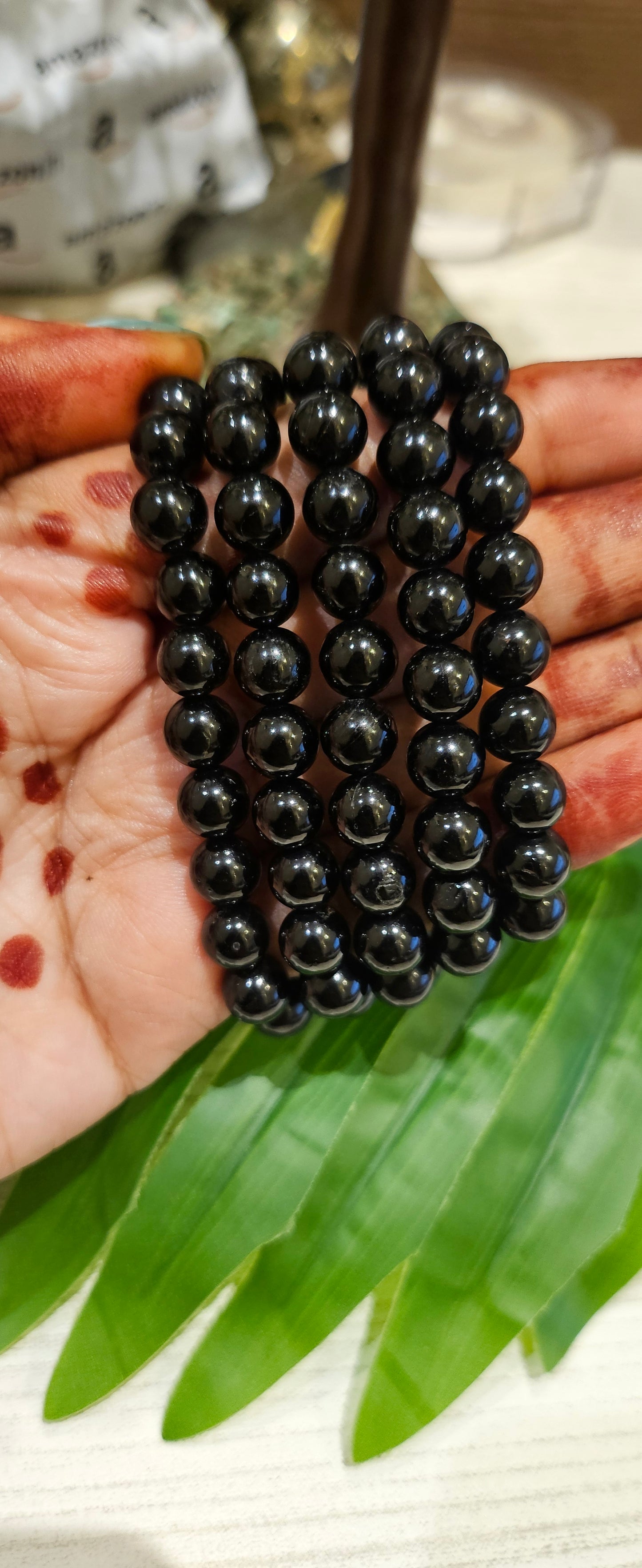 Soulwise Black Agate Mala Beads 108 – (Handmade Gemstone Japa Mala for Men & Women).