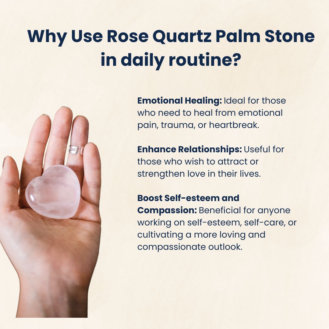 Rose Quartz Healing crystal Palm Stone