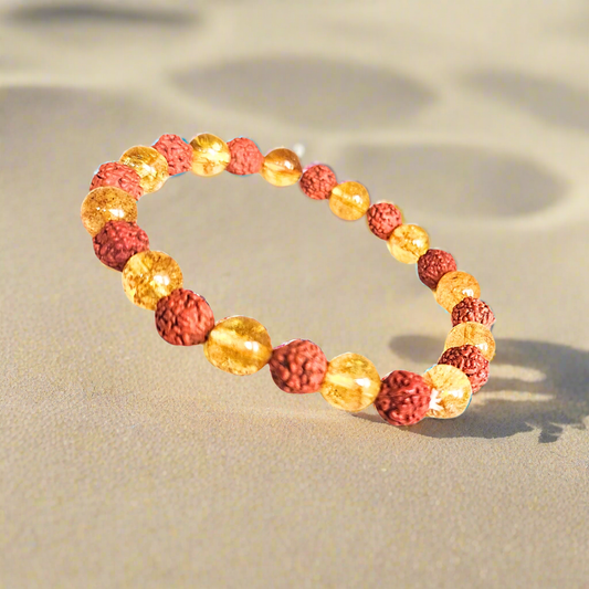 Citrine-Rudraksha 8mm bracelet