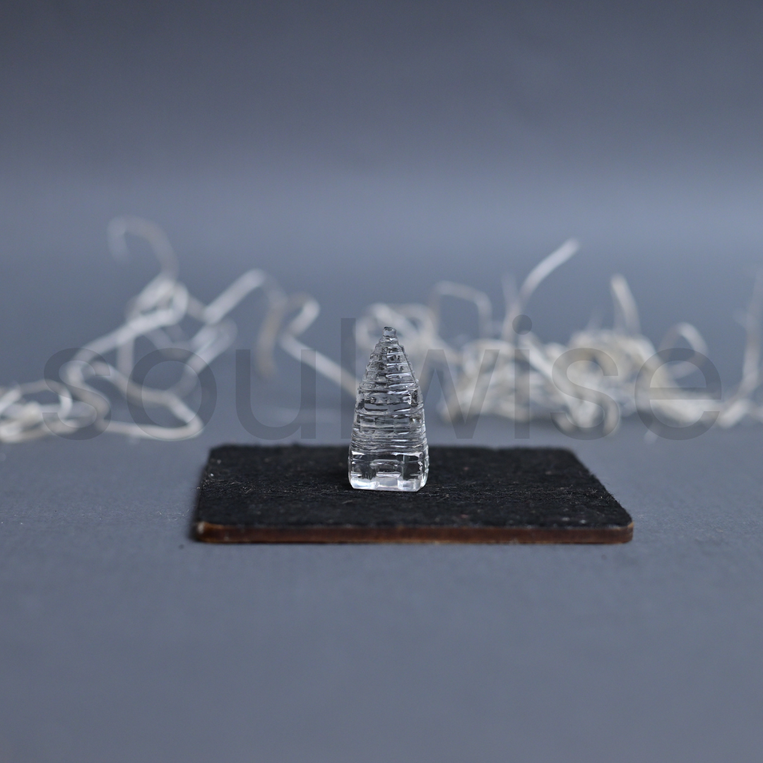 Certified AAA Grade Sphatik Shree Yantra – 1 Inch – Natural Clear Quartz Crystal.